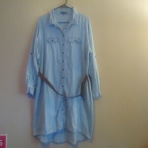 New Look Women's Denim Midi Shirt Dress 1X
